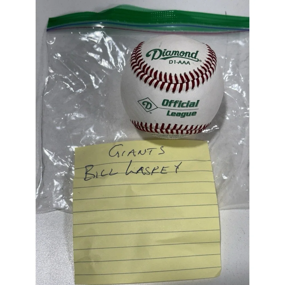 Bill Laskey Giants Signed Autograph Diamond‎ Official League Baseball